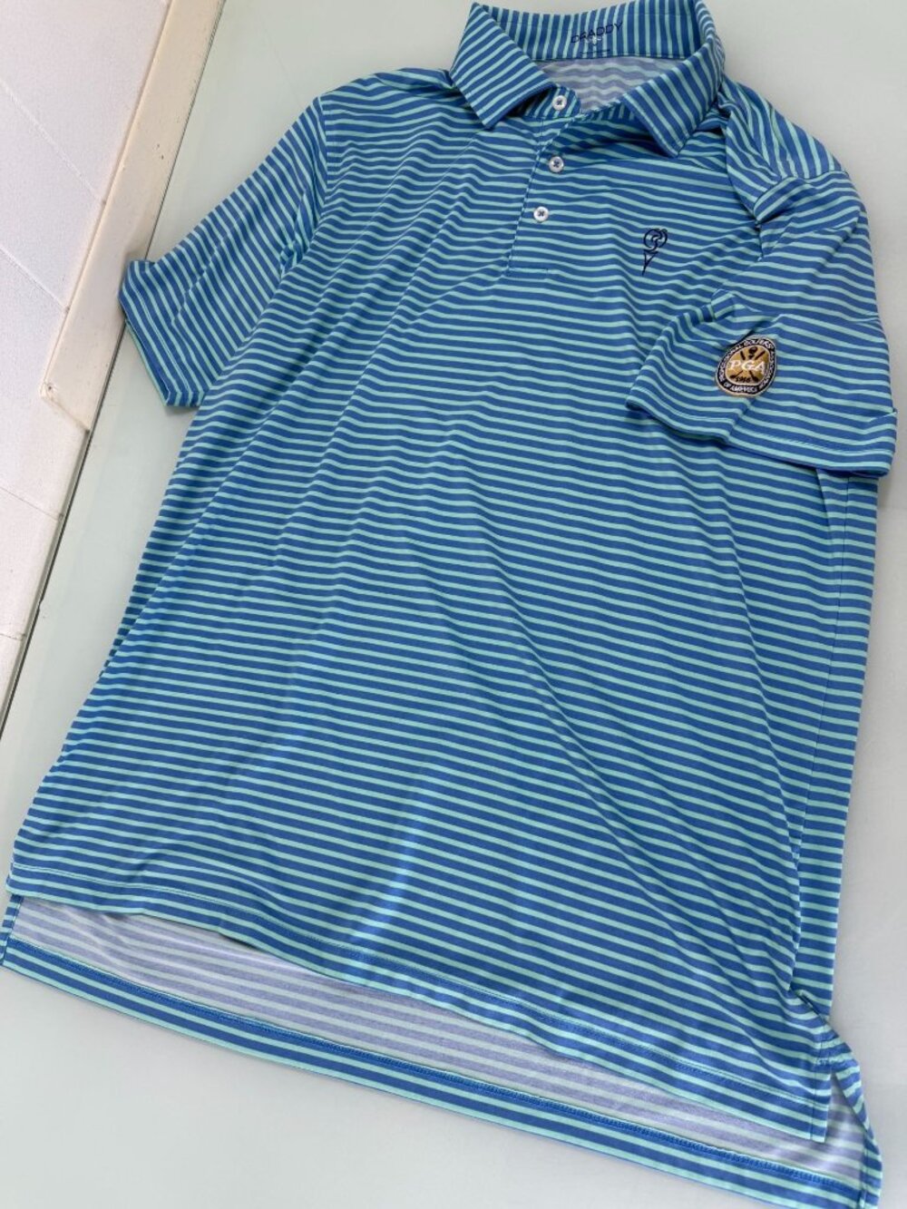 Draddy Sport Quail Valley Golf Club Polo Shirt Men Medium M Performance Stretch